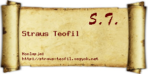 Straus Teofil névjegykártya